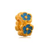 Gold Plated Enamel Flower Beads AA671G-1 VNISTAR Gold Plated Beads