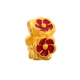 Gold Plated Enamel Flower Beads AA671G-3 VNISTAR Gold Plated Beads