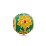 Gold Plated Enamel Flower Beads AA694G-2 VNISTAR Gold Plated Beads