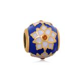 Gold Plated Enamel Flower Beads AA694G-3 VNISTAR Gold Plated Beads