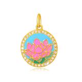 Gold Plated Enamel Flower Charms AAT553G VNISTAR Link Charms