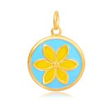 Gold Plated Enamel Flower Charms AAT555G-1 VNISTAR Link Charms