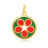 Gold Plated Enamel Flower Charms AAT556G-1 VNISTAR Link Charms