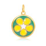 Gold Plated Enamel Flower Charms AAT556G-3 VNISTAR Link Charms