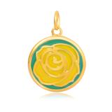 Gold Plated Enamel Flower Charms AAT557G-1 VNISTAR Link Charms
