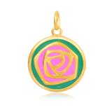 Gold Plated Enamel Flower Charms AAT558G-2 VNISTAR Link Charms