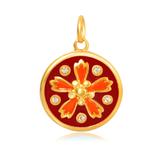 Gold Plated Enamel Flower Charms AAT559G-1 VNISTAR Link Charms