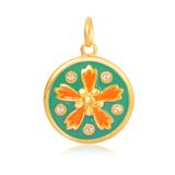 Gold Plated Enamel Flower Charms AAT559G-2 VNISTAR Link Charms