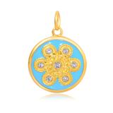 Gold Plated Enamel Flower Charms AAT560G-2 VNISTAR Link Charms