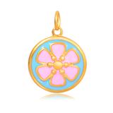 Gold Plated Enamel Flower Charms AAT562G-2 VNISTAR Link Charms