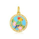 Gold Plated Enamel Flower Charms AAT564G VNISTAR Link Charms
