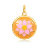 Gold Plated Enamel Flower Charms AAT566G-3 VNISTAR Link Charms
