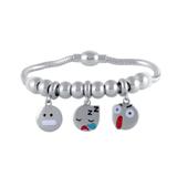 Stainless Steel Emoji Charms Bracelets B026S VNISTAR Emoji Steel Bracelets