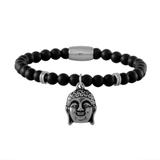 Stainless Steel Buddha Beaded Bracelet B040 VNISTAR Steel Beaded Bracelets