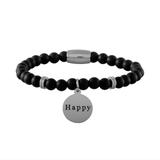 Stainless Steel Bracelets-6mm Agate Stone B055 VNISTAR Steel Men's Bracelets