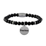 Stainless Steel Bracelets-6mm Agate Stone B083 VNISTAR Steel Beaded Bracelets