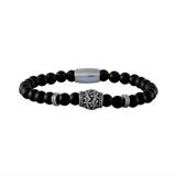 Steel 6mm Agate Beaded Bracelet B102 VNISTAR Bracelets