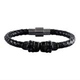 Stainless Steel 6mm Leather Bracelet B118-4 VNISTAR Bracelets