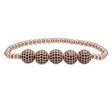 10mm Cubic Zirconia Copper Beads Bracelet CB002 VNISTAR Men's Copper Zirconia Bracelets