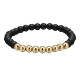 6mm Copper Beads Bracelet CB010 VNISTAR Men's Copper Zirconia Bracelets