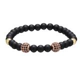 6mm Cubic Zirconia Copper Beads Bracelet CB016 VNISTAR Men's Copper Zirconia Bracelets