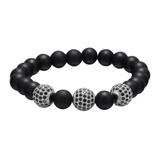 8mm Cubic Zirconia Copper Beads Bracelet CB017 VNISTAR Men's Copper Zirconia Bracelets