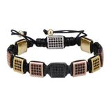 Copper Cubic Zirconia Beads Bracelet CB027 VNISTAR Men's Copper Zirconia Bracelets