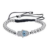 Hamsa Hand Copper Cubic Zirconia Bracelet CB047 VNISTAR Men's Copper Zirconia Bracelets