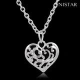 Vnistar silver plated heart pendant necklace fit european beads JN050 VNISTAR Accessories