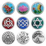 50pcs/bag Mix Designs Snap Button Charms MC013 VNISTAR Metal Charms