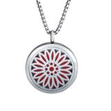 Stainless Steel 30mm Essential Oil Diffuser Necklace with 8 mix Pads N163 VNISTAR Steel Essential Oil Difusser Necklace
