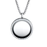 Stainless Steel 30mm Floating Locket Necklace N180 VNISTAR Steel Floating Pendants