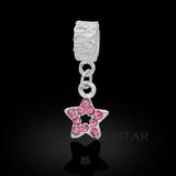 Vnistar pink crystal star dangle beads PBD1246 PBD1246 VNISTAR Alloy Dangle Charms