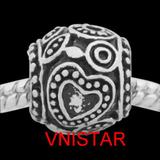 Vnistar antique silver plated round european beads PBD1532 PBD1532 VNISTAR Alloy European Beads