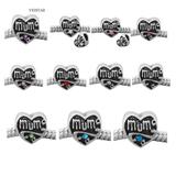 Alloy Heart "Mom" European Beads PBD162 VNISTAR Alloy European Beads