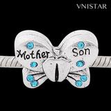 Vnistar Mother Son butterfly beads PBD1729 PBD1729 VNISTAR Alloy European Beads