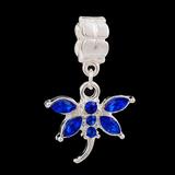 Vnistar crystal dragonfly dangle charm PBD1984 PBD1984 VNISTAR Metal Charms