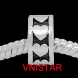 Vnistar Alloy Hearts Spacer European Beads PBD2204-1 PBD2204-1 VNISTAR Alloy Plain Beads
