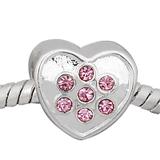 Vnistar Alloy Heart Crystal European Beads PBD238 PBD238 VNISTAR Charms
