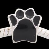 Vnistar black dog paw beads PBD2455 PBD2455 VNISTAR Alloy Enamel Beads