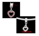 Vnistar Alloy Crystal Heart Dangle European Beads PBD2701 PBD2701 VNISTAR Alloy Dangle Charms