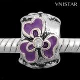 Vnistar Alloy Flower Enamel European Beads PBD2807 PBD2807 VNISTAR Alloy Enamel Beads