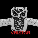 Alloy Owl European Beads PBD3234 VNISTAR Alloy Plain Beads