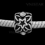 Alloy  Flower European Beads PBD3330 VNISTAR Alloy Plain Beads