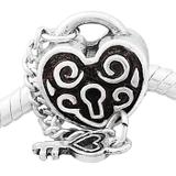 Vnistar Alloy Heart Lock with Key European Beads PBD3376 PBD3376 VNISTAR Alloy European Beads