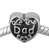 Vnistar Alloy Family Dad Heart European Beads PBD3390 PBD3390 VNISTAR Alloy Plain Beads