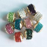 Alloy  gold plated stone  European Beads PBD340 VNISTAR Alloy Crystal Stone Beads