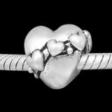 Alloy Heart Shaped Stone European Beads PBD3481 VNISTAR Metal Charms