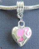 vnistar pink enamel heart dangle beads for girl PBD433-1 PBD433-1 VNISTAR Alloy Dangle Charms
