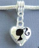 vnistar black enamel heart dangle beads for girl PBD433-2 PBD433-2 VNISTAR Alloy Dangle Charms
